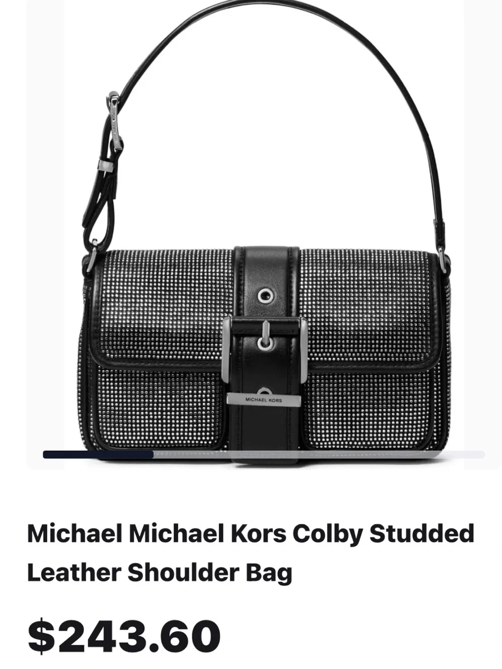 Michael Kors Black Rhinestone-Embellished Messenger Bag